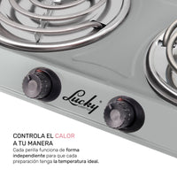Parilla Eléctrica Lucky Snap Heat Duo