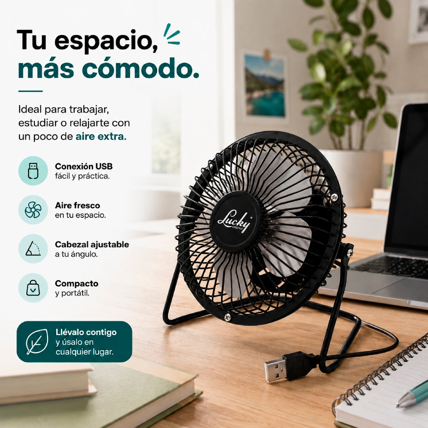 Ventilador de escritorio 4" Lucky Blowy