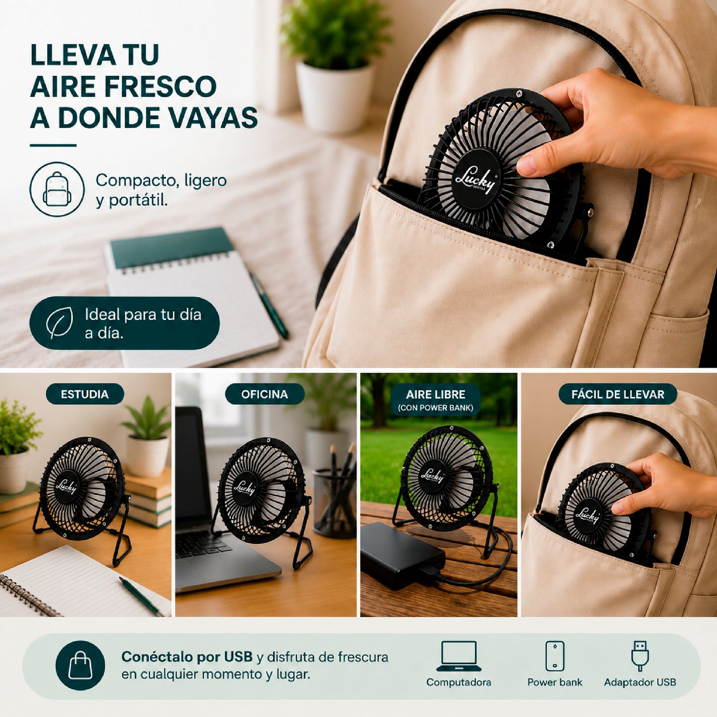 Ventilador de escritorio 4" Lucky Blowy