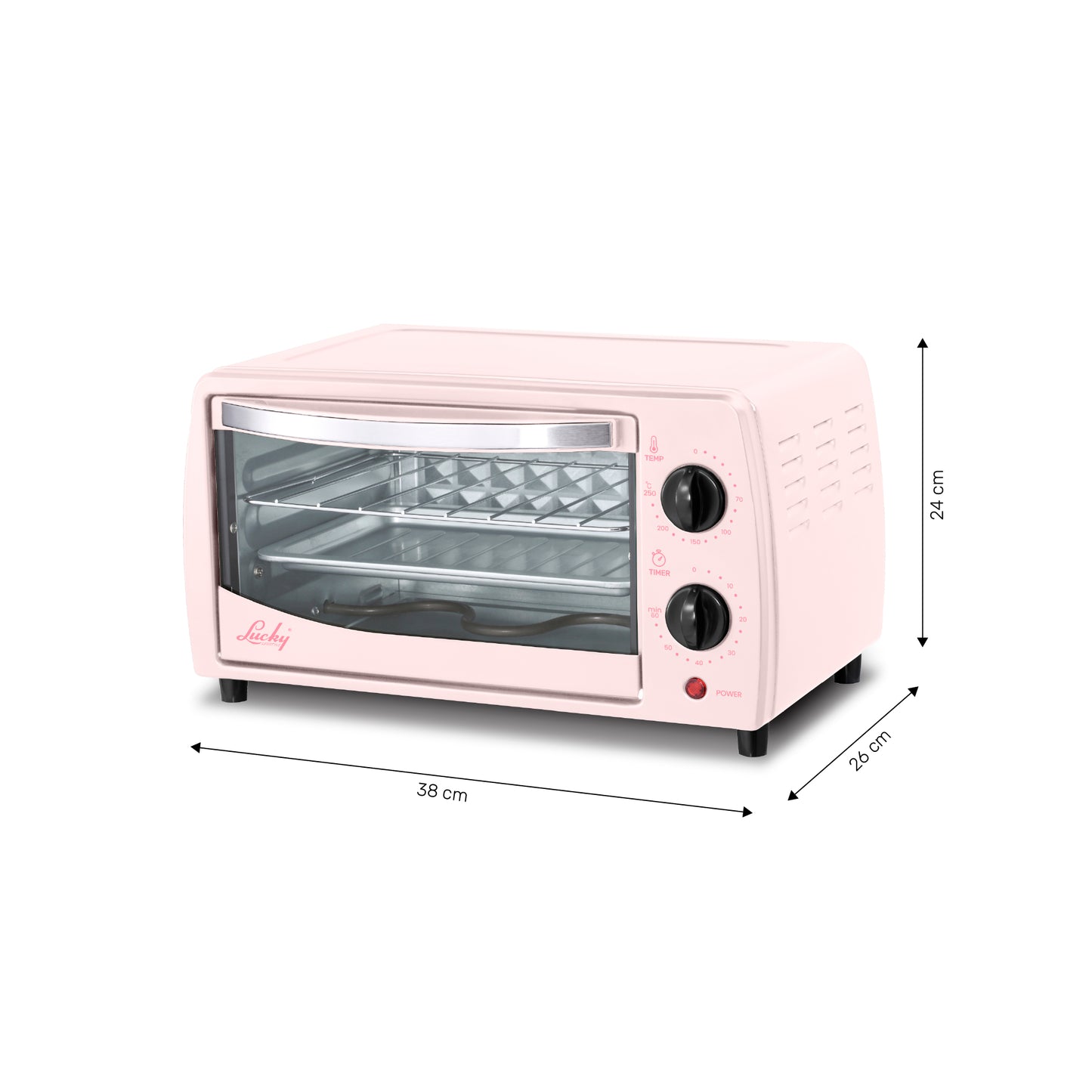 Horno Tostador Eléctrico Lucky KÜKI PINK